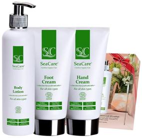 img 4 attached to Organic Spa Gift Set #8, Hand and Foot Creams and Body Lotion with Aloe Vera and Oils.