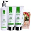 organic spa gift set #8, hand and foot creams and body lotion with aloe vera and oils. logo
