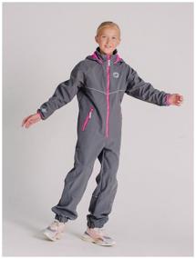 img 1 attached to Softshell jumpsuit for boys and girls В20077Ф Graphite/light green (104)