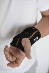 img 1 attached to OrtoX Wrist brace, universal size, height 14 cm, length 20 cm, right hand, black/brown