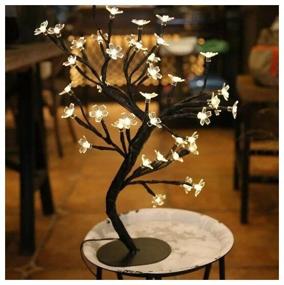 img 2 attached to LED tree night light, multi-colored glow, 220 V mains / decorative LED lamp