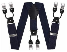 img 1 attached to Wide braces for trousers (4 cm, 6 clips, Blue) 17-56366