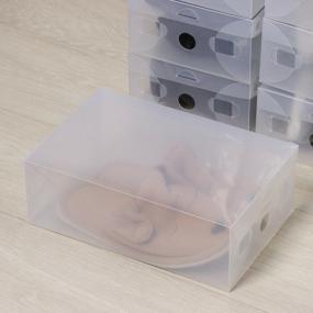 img 2 attached to Set of plastic boxes for storing shoes AQRA - 10 pcs, a set of transparent folding containers - organizers, boxes