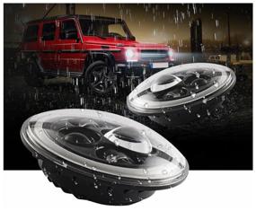 img 3 attached to Led headlights VAZ Niva LADA UAZ GAZ Mercedes-Benz ZIL 2pcs. / 60 W, 12-24V / fog lamp angel eyes 2 pieces, with lens, with DRL
