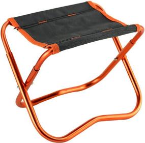 img 1 attached to Children''s folding stool, tourist, without back, for camping and fishing, with cover, black-orange