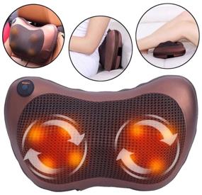 img 1 attached to Heated massage pillow for neck and back Massage Pillow 8 rollers