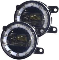 fog led headlights 4 lenses (white + drl) / lada , xray, granta ford/mitsubishi/nissan/opel/ 90*90*78/ 12-24 v / 50 w / 2 pcs логотип