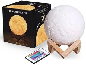 img 4 attached to Lamp night light moon / Lamp moon ball / Lamp moon 3D / Night lamp moon / Night lamp for bedroom
