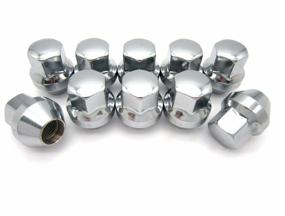 img 4 attached to Wheel nuts M12x1.5 for Ford vehicles, chrome turnkey 19 mm enlarged cone with ledge, height 30 mm closed 10 pcs.