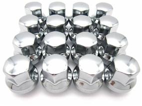 img 1 attached to Wheel nuts M12x1.5 for Ford vehicles, chrome turnkey 19 mm enlarged cone with ledge, height 30 mm closed 10 pcs.