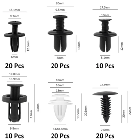 img 2 attached to Car clips-pistons set 100 pcs, car fastening clip, car fastening hardware