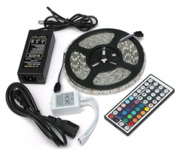 img 3 attached to Led strip RGB 5050 dimmable, IP67 with power supply and remote control 12V 5m (Color + white color)