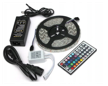 led strip rgb 5050 dimmable, ip67 with power supply and remote control 12v 5m (color + white color) logo