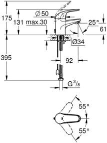 img 1 attached to Basin faucet Grohe Euroeco 32881000 chrome