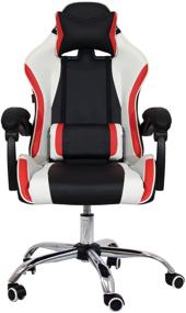 img 4 attached to Computer chair Raybe K-5923 gaming, upholstery: imitation leather, color: black/white/red