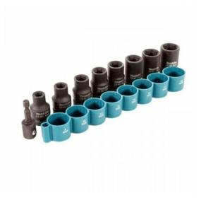 img 1 attached to Impact socket set 1/2" 9 pcs with adapter 1/4" E-form Makita B-54645