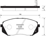 sangsin brake pads front kia ceed 2012- sp1196 sangsin brake art. sp1196 logo