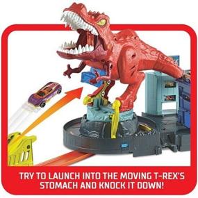img 4 attached to Track Hot Wheels City T-Rex Rampage GFH88