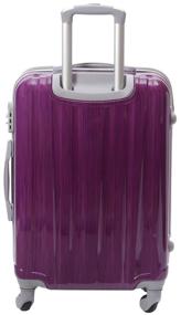 img 3 attached to TEVIN suitcase, polycarbonate, support legs on the side wall, 77 l, size M, aircraft in the sky