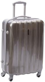 img 2 attached to TEVIN suitcase, polycarbonate, support legs on the side wall, 77 l, size M, aircraft in the sky