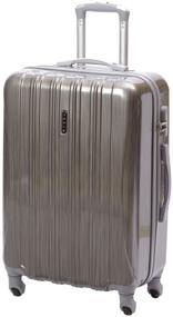img 1 attached to TEVIN suitcase, polycarbonate, support legs on the side wall, 77 l, size M, aircraft in the sky
