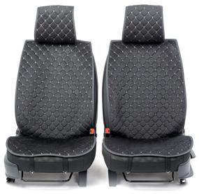 img 4 attached to Front seat covers Car Performance CUS-1012 BK/GY, 2 pcs, alcantara, 8 mm foam rubber, black/grey