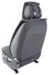 front seat covers car performance cus-1012 bk/gy, 2 pcs, alcantara, 8 mm foam rubber, black/grey logo