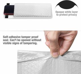 img 2 attached to 50Pcs White Fuxury Bubble Mailers 4X8 Inch - Self-Seal Waterproof Shipping Bags For Business Mailing, Jewelry, Makeup And Supplies - Small Bubble Padded Envelopes For Packages - #000 Size