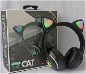 img 4 attached to Wireless headphones "Cat ears", glowing, CAT STN-28 (black)