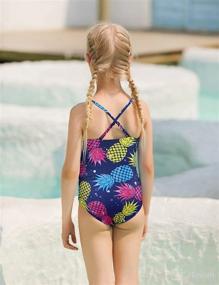 img 1 attached to Goodstoworld Girls One-Piece Swimsuits, Adorable Bandage Crossback Swimwear for 2-13 Years