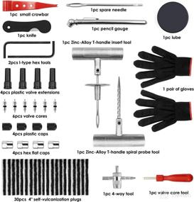 img 3 attached to Tire Repair Kit: 63-Piece Patch and Plug Set for Car, Motorcycle, Truck, Tractor, Trailer, RV, ATV, ARB, SUV - Easily Fix Punctures and Plugs Flats