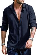stylish and comfortable: niitawm men's cotton tencel long sleeve button down shirts логотип