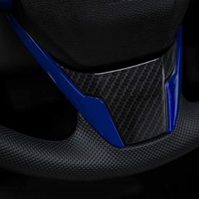 img 1 attached to 🔹 Enhance the Look of Your 10th Gen Civic: Thenice Blue Steering Wheel Cover Trims - Interior Decoration Sticker for Honda Civic Sedan Hatchback Coupe Type R 2021-2016