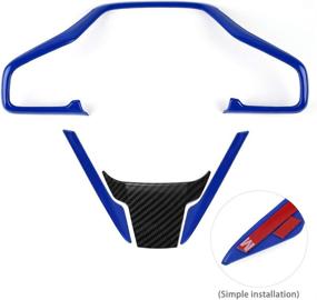 img 3 attached to 🔹 Enhance the Look of Your 10th Gen Civic: Thenice Blue Steering Wheel Cover Trims - Interior Decoration Sticker for Honda Civic Sedan Hatchback Coupe Type R 2021-2016