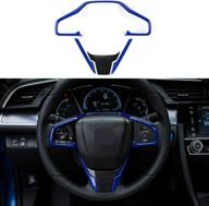 🔹 enhance the look of your 10th gen civic: thenice blue steering wheel cover trims - interior decoration sticker for honda civic sedan hatchback coupe type r 2021-2016 логотип