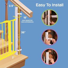 img 3 attached to EZ-Fit: Stair Baby Gate Walk Thru Adapter Kit for Child and Pet Safety - Protecting Banisters and Walls (Single Pack, 36 Inch)