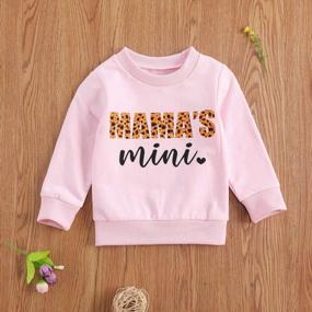 img 1 attached to 👕 Toddler Baby Girl Long Sleeve Shirts: Mama's Mini Pullover Sweatshirt Tops for Fall Outfits - Casual Clothes