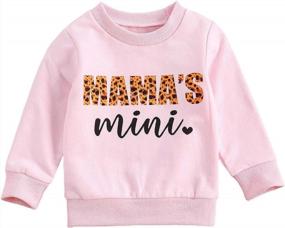 img 4 attached to 👕 Toddler Baby Girl Long Sleeve Shirts: Mama's Mini Pullover Sweatshirt Tops for Fall Outfits - Casual Clothes