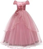 ttyaovo applique wedding birthday princess girls' clothing : dresses logo