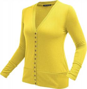 img 1 attached to Women'S Long Sleeve Knit Cardigan With V-Neck And Snaps Button Down