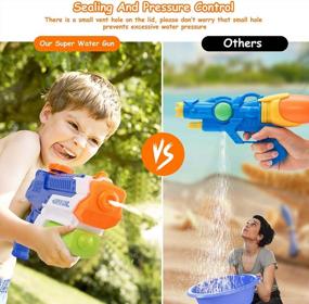 img 1 attached to 4-Pack 900CC Super Water Guns For Kids And Adults - Long Range, Lifetime Replacement - Great Birthday Gifts For Boys & Girls (Red)