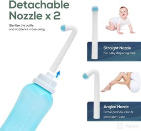 img 1 attached to 🚼 Postpartum Peri Bottle Essentials with Baby Care, Portable Bidet for Women, Mom and Baby, Travel Perineal Spray Squirt Bottle with 2 Nozzles