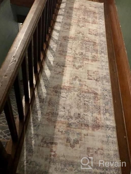 img 1 attached to Eco-Friendly Bohemian Flat Weave Area Rug - Stain Resistant And Machine Washable - Premium Recycled Material - 5'X7' Rust Design review by James Pernell