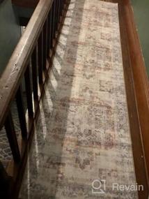 img 5 attached to Eco-Friendly Bohemian Flat Weave Area Rug - Stain Resistant And Machine Washable - Premium Recycled Material - 5'X7' Rust Design