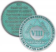 aa triplate recovery anniversary token 8 year sobriety coin aqua legacy chip logo