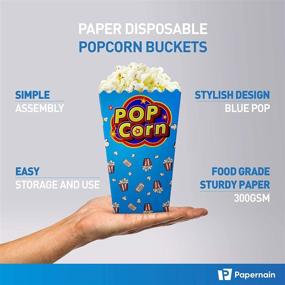 img 3 attached to 🍿 Convenient Pack of 50 Papernain Popcorn Disposable Buckets - Perfect for Movie Nights and Events