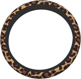 img 2 attached to 🐆 Cool Cheetah Leopard Steering Wheel Cover: Non-Slip Neoprene Car Wrap for Adults - 15 Inch Universal Fit