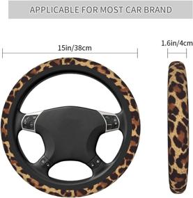 img 3 attached to 🐆 Cool Cheetah Leopard Steering Wheel Cover: Non-Slip Neoprene Car Wrap for Adults - 15 Inch Universal Fit