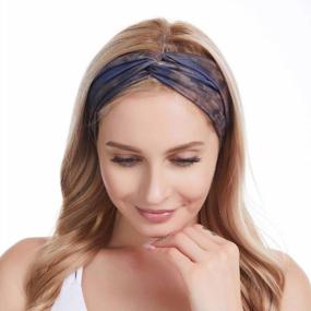 img 1 attached to Asooll Boho Headbands Cross Headband Headpiecce Bohemia Floal Style Head Wrap Hair Band Vintage Cotton Stylish Elastic Fabric Hairbands Fashion Hair Accessories For Women And Girl(Pack Of 4)
