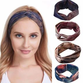 img 4 attached to Asooll Boho Headbands Cross Headband Headpiecce Bohemia Floal Style Head Wrap Hair Band Vintage Cotton Stylish Elastic Fabric Hairbands Fashion Hair Accessories For Women And Girl(Pack Of 4)